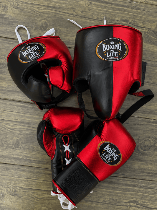 No Boxing No Life Black/Red Complete Boxing Set Customizable Training Bundle