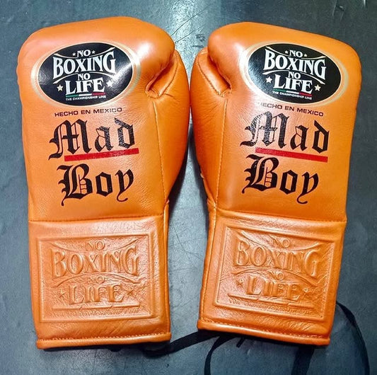 No Boxing No Life Orange 14oz Boxing Gloves Custom Sparring Gloves