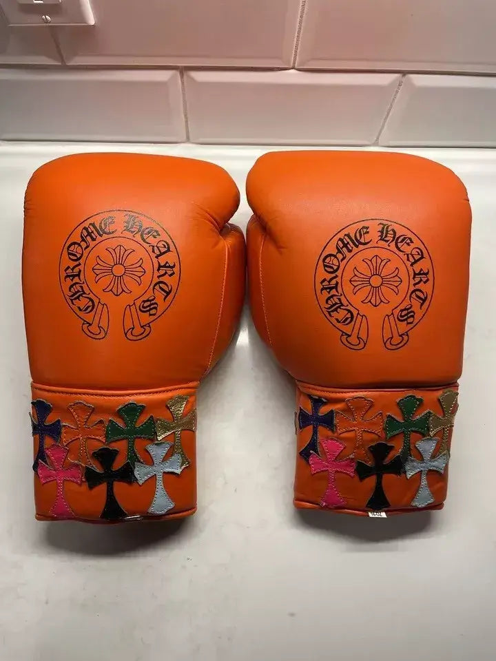 Winning Boxing Gloves Orange Training Gloves with Secure Wrist Strap