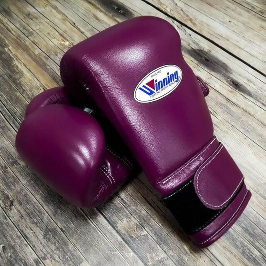 Winning Purple Full View Leather Boxing Gloves