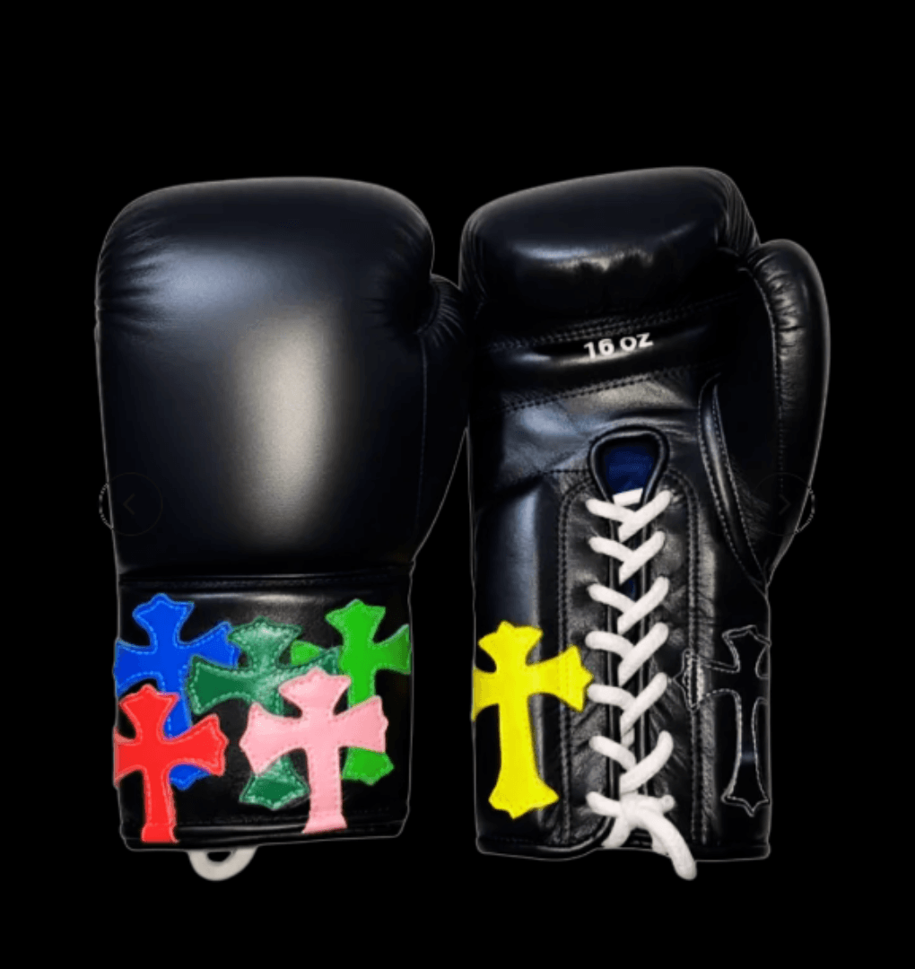 Winning Black Multi Lace-Up Boxing Gloves Classic Training Gloves