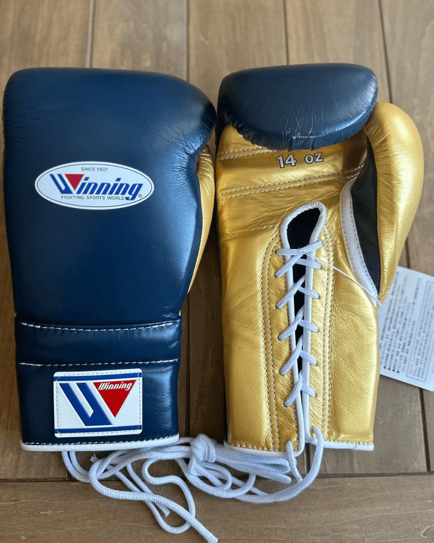 Winning Dark-Blue/Gold Boxing Gloves Women Fitness Training Gloves