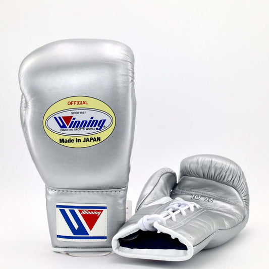 Winning Silver 14oz Boxing Gloves Custom Sparring Gloves