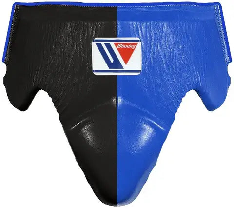Winning Boxing Groinguard Black/Blue Protective Cup with Adjustable Straps