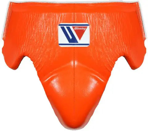 Winning Boxing Groinguard Orange/White Groin Cup for Combat Drills