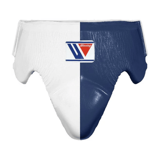 Winning Boxing Groinguard White/Dark-Blue Shell Guard for Muay Thai