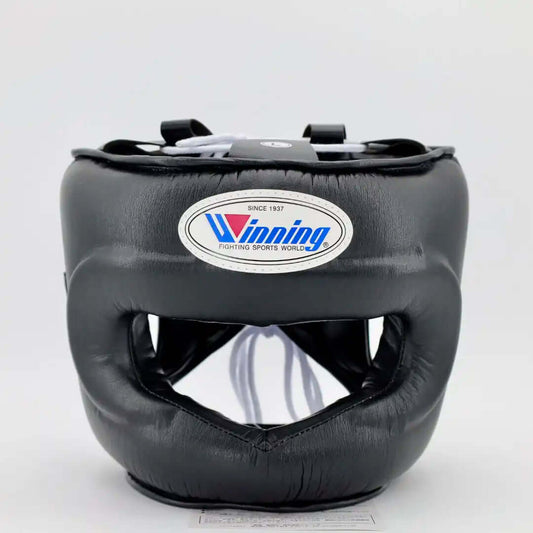 Winning Boxing Headgear Black Padded Head Guard for Sparring