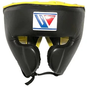 Winning Boxing Headgear Black/Yellow Padded Head Guard for Pad Work