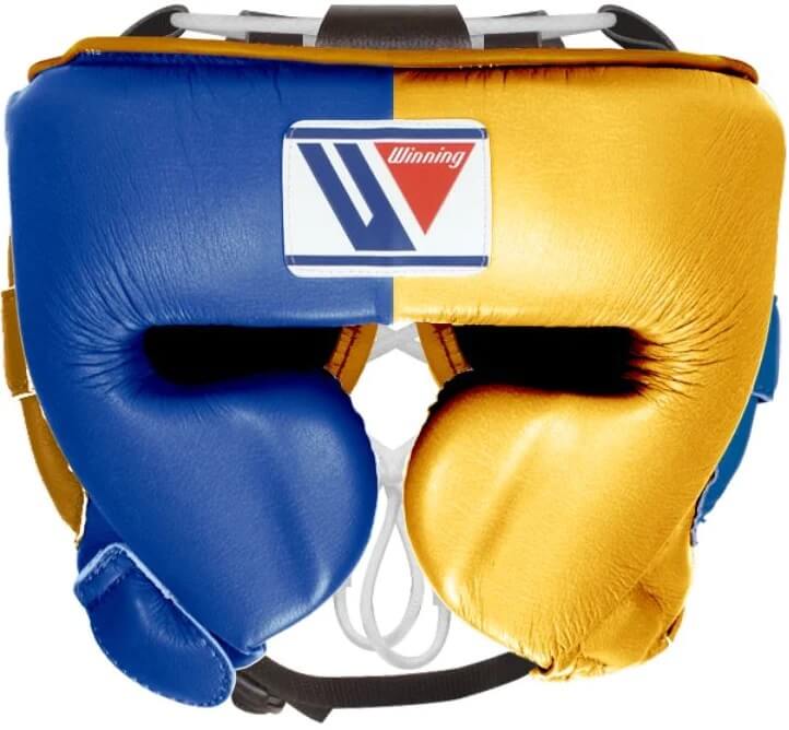 Winning Boxing Headgear Blue/Gold Head Guard with Ear Protection