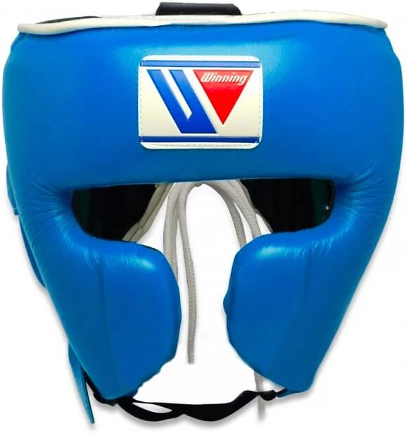 Winning Boxing Headgear Blue Leather Headgear for Fighting Practice