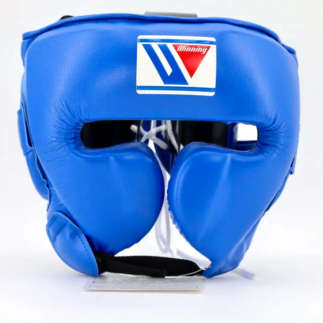 Winning Boxing Headgear Blue Leather Headgear for Workout Sessions