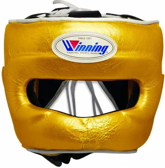 Winning Boxing Headgear Golden Leather Headgear for Combat Training
