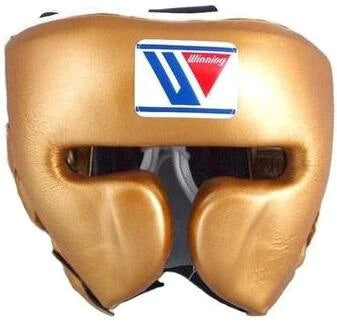 Winning Boxing Headgear Golden Leather Headgear for Heavy Training