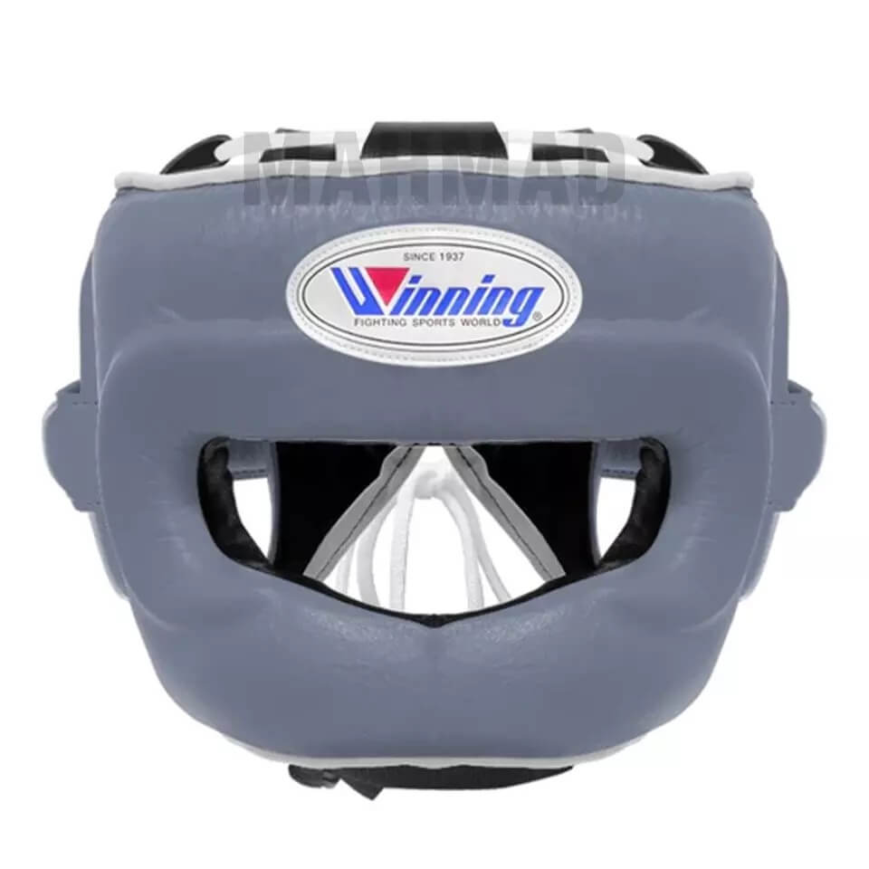 Winning Boxing Headgear Grey Head Guard with Secure Straps