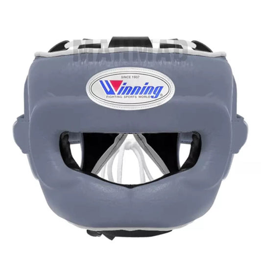 Winning Boxing Headgear Grey Head Guard with Secure Straps