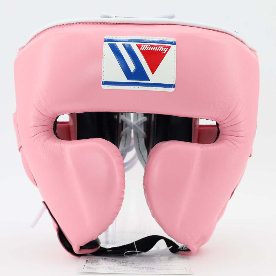 Winning Boxing Headgear Pink Leather Headgear with Full Coverage