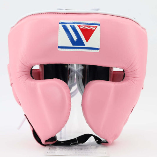 Winning Boxing Headgear Pink Leather Headgear with Full Coverage