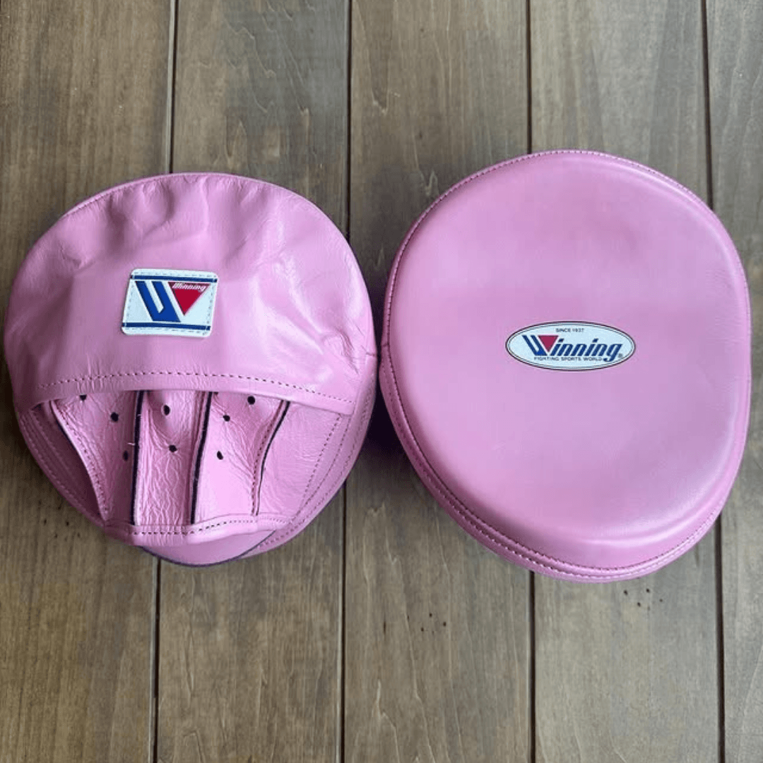 Winning Boxing Mitts Pink Leather Focus Mitts for Pad Work