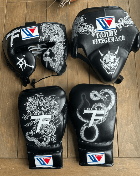 Winning Black Boxing Set Premium Training Gloves Kit