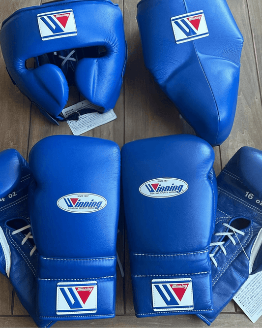 Winning Boxing Gloves Set Blue Great Value Training Pack