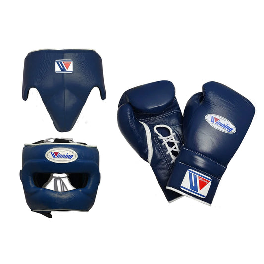 Winning Dark-Blue Boxing Set 14oz Gloves Full Gear Pack