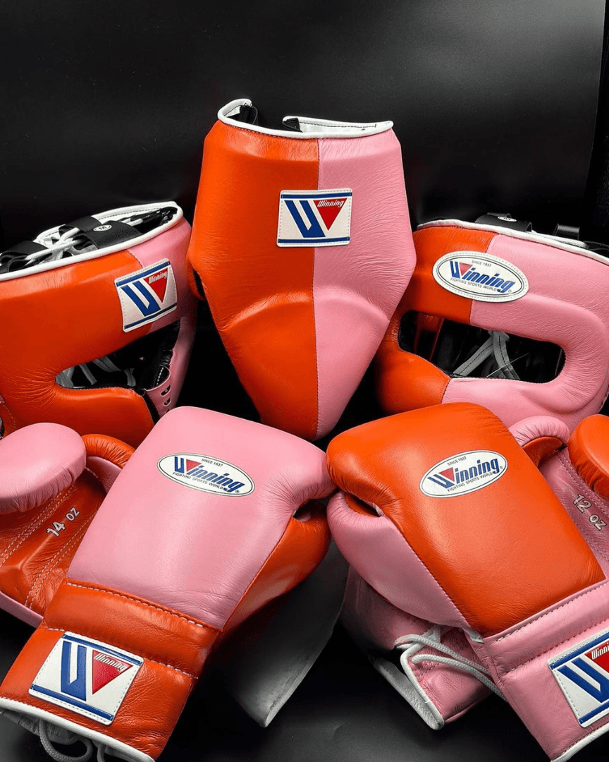 Winning Boxing Gloves Set Orange/Pink Great Value Training Pack