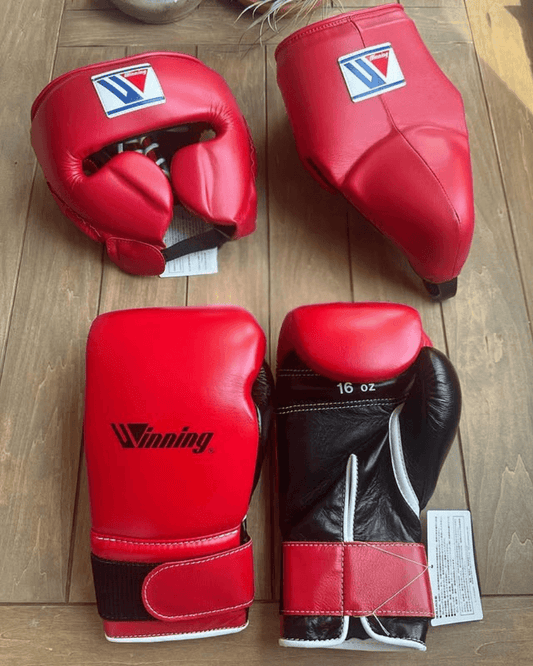 Winning Red/Black Boxing Set Premium Training Gloves Kit