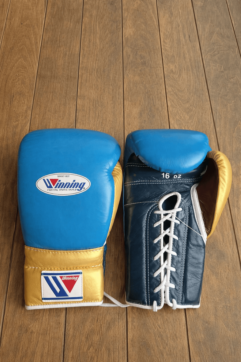 Winning Blue/Dark-Blue/Gold Boxing Gloves Durable Sparring Gloves