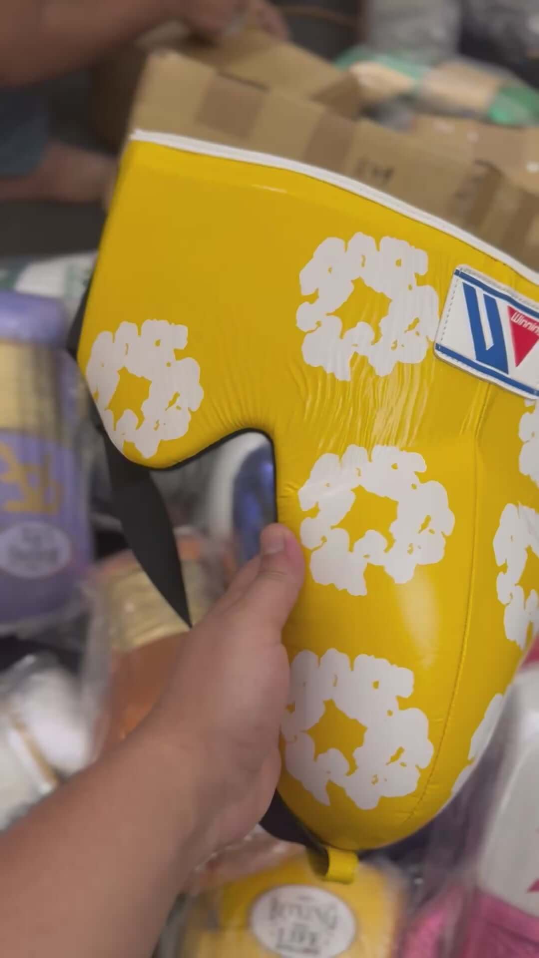 Winning Boxing Groinguard Yellow Protective Side View