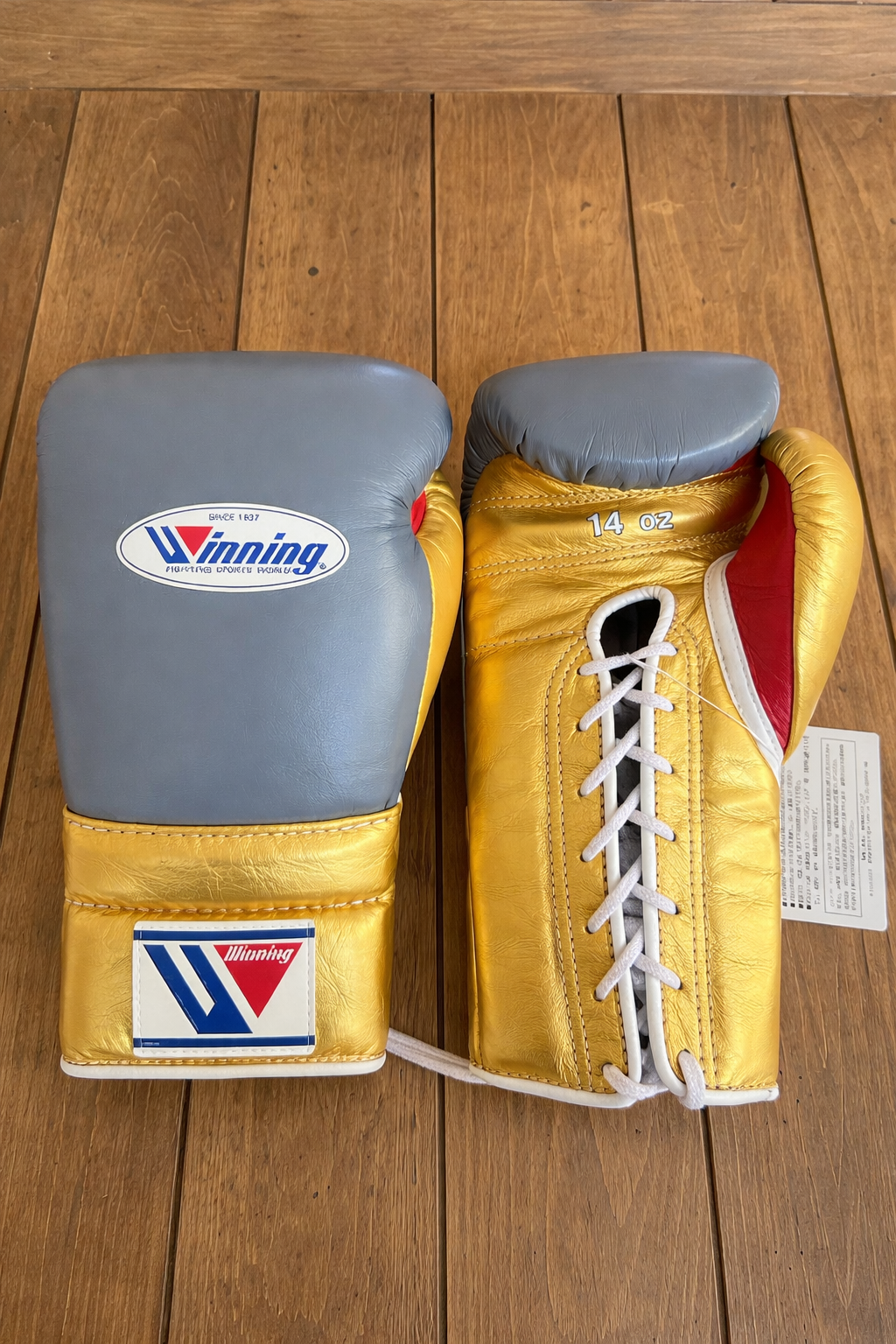 Winning Grey/Gold/Red Boxing Gloves Beginner Friendly Training Gloves