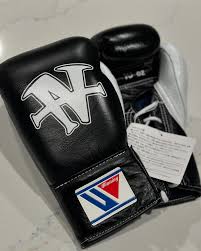 Winning Black/White Boxing Gloves Back View