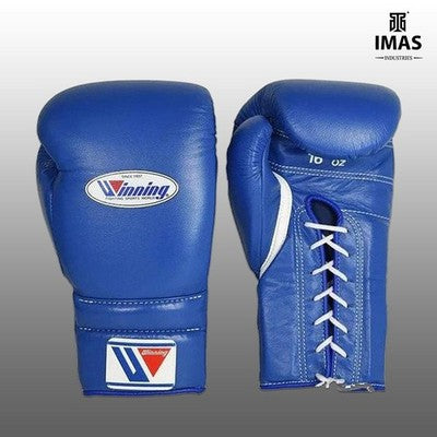 Winning Blue Boxing Gloves Women Fitness Training Gloves Lace-Up