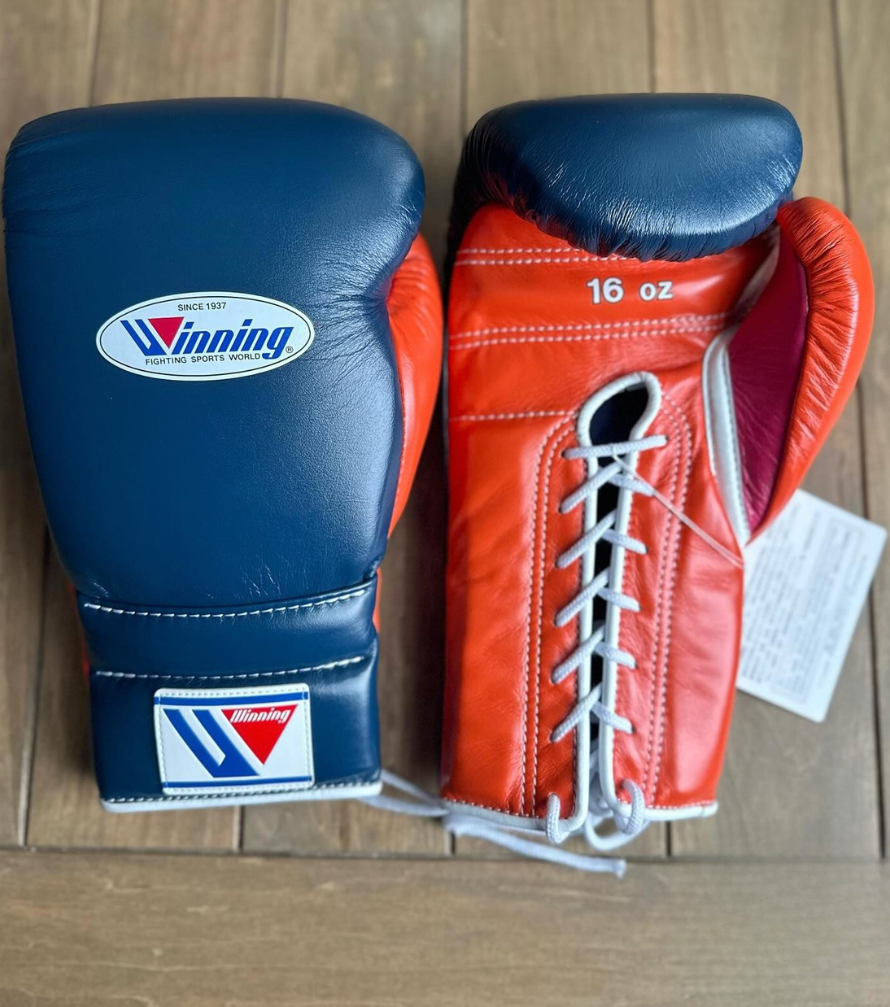 Winning Dark/Orange Boxing Gloves 14oz Premium Training Gloves