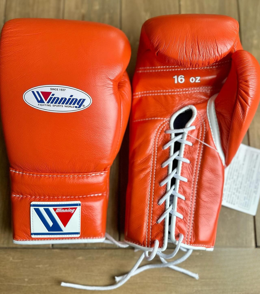 Winning Orange Boxing Gloves Premium Gym Training Pair