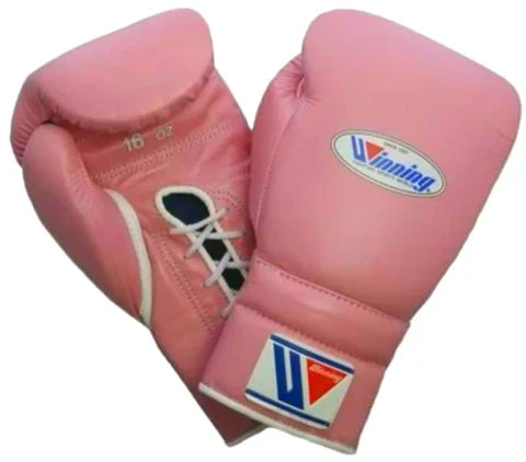 Winning Pink 14oz Boxing Gloves Custom Sparring Gloves Lace Up