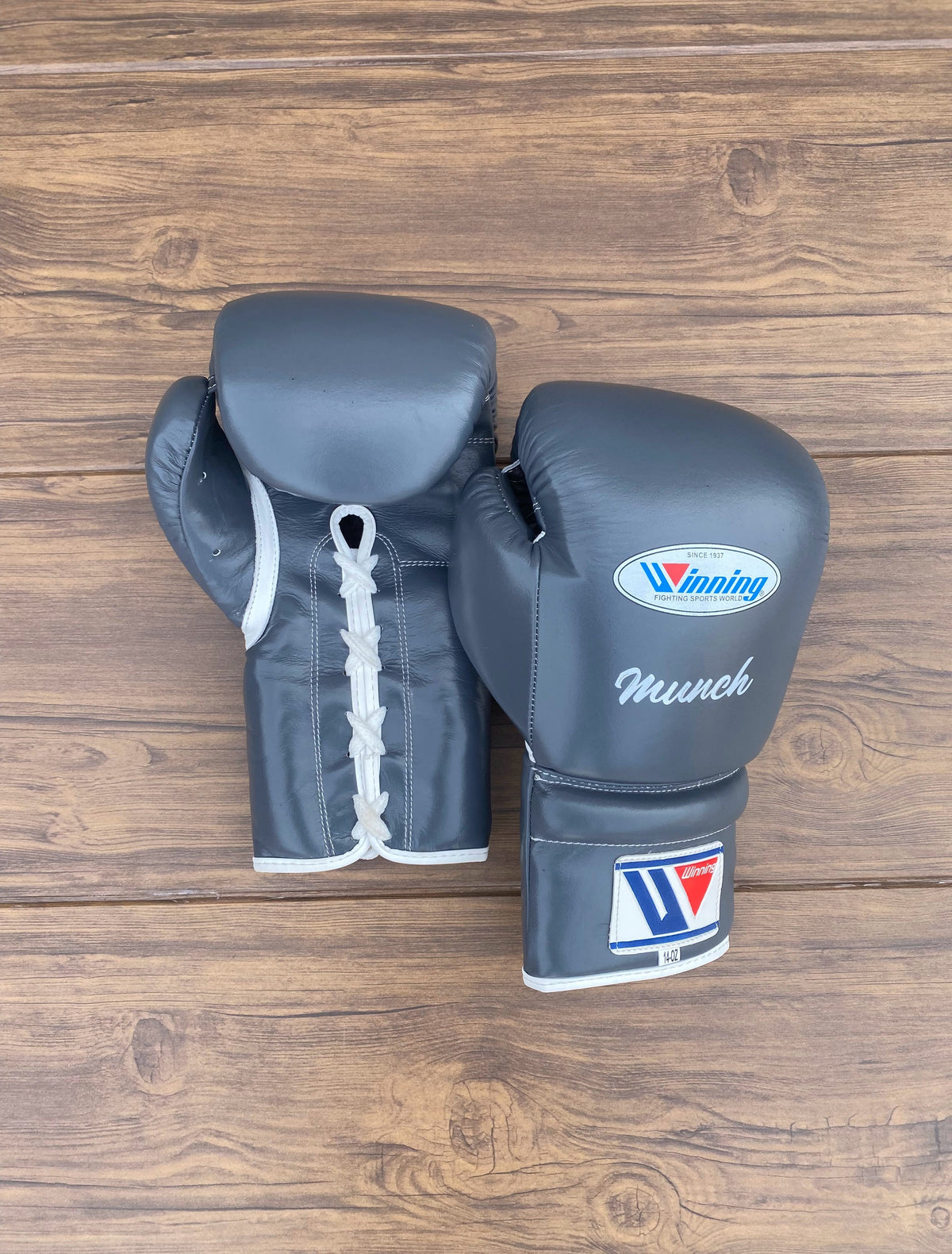 Winning Leather Boxing Set Grey Sparring Set Gloves View