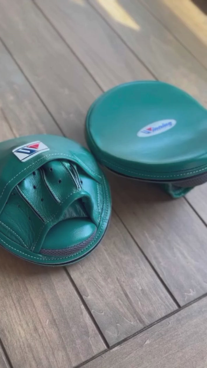 Winning Boxing Mitts Teal Video