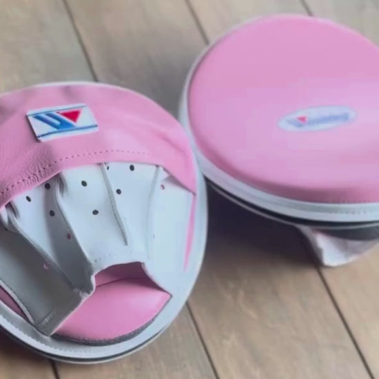 Winning Boxing Mitts Pink/White Video