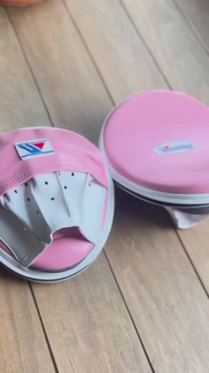 Winning Boxing Mitts Pink/White Video