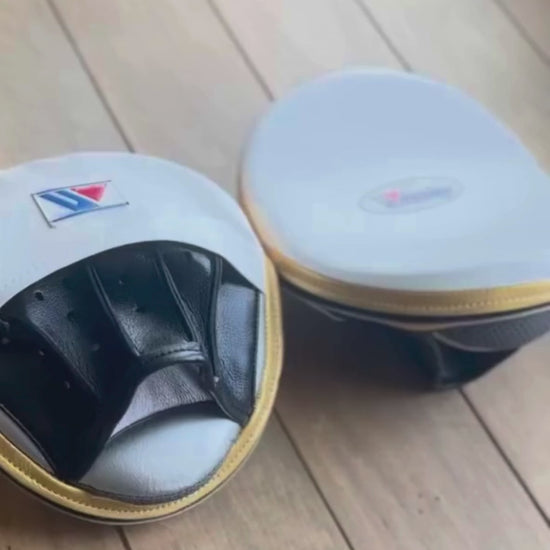 Winning Boxing Mitts White/Gold/Black/Silver Video
