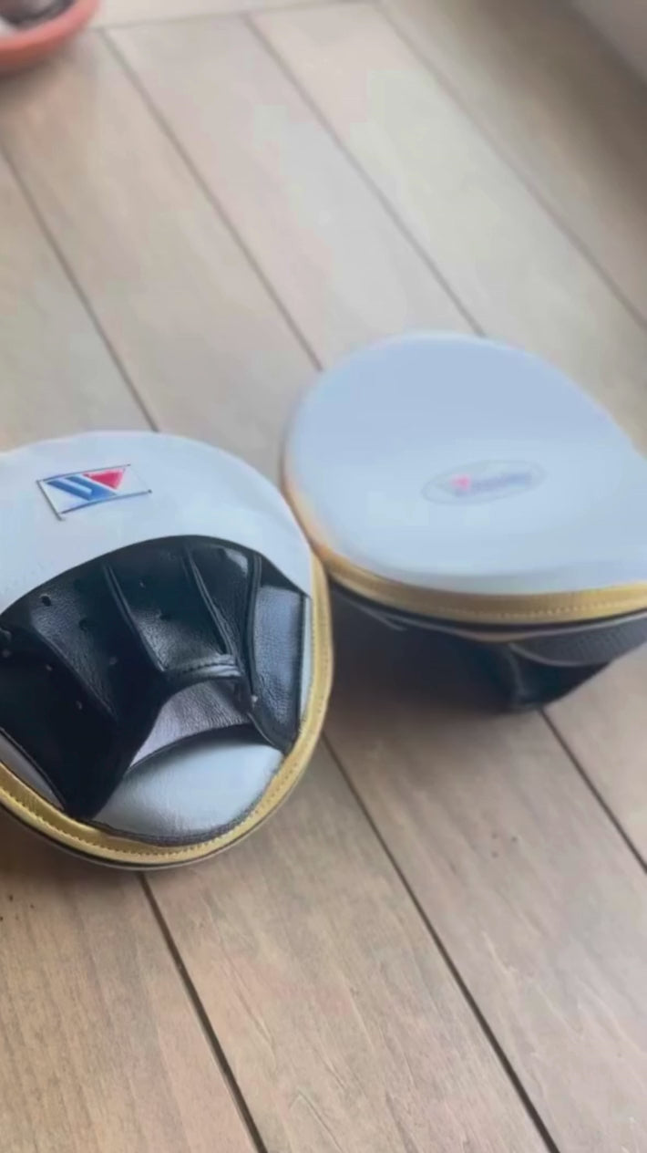 Winning Boxing Mitts White/Gold/Black/Silver Video