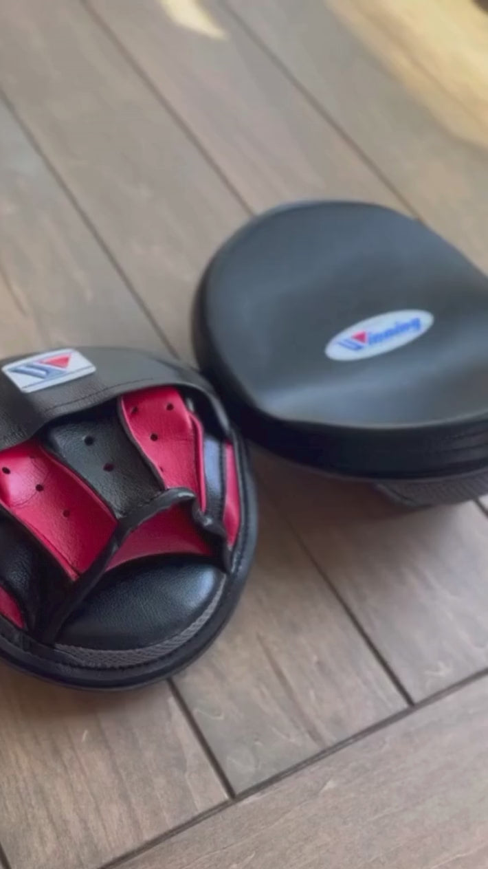 Winning Boxing Mitts Black/Red Video